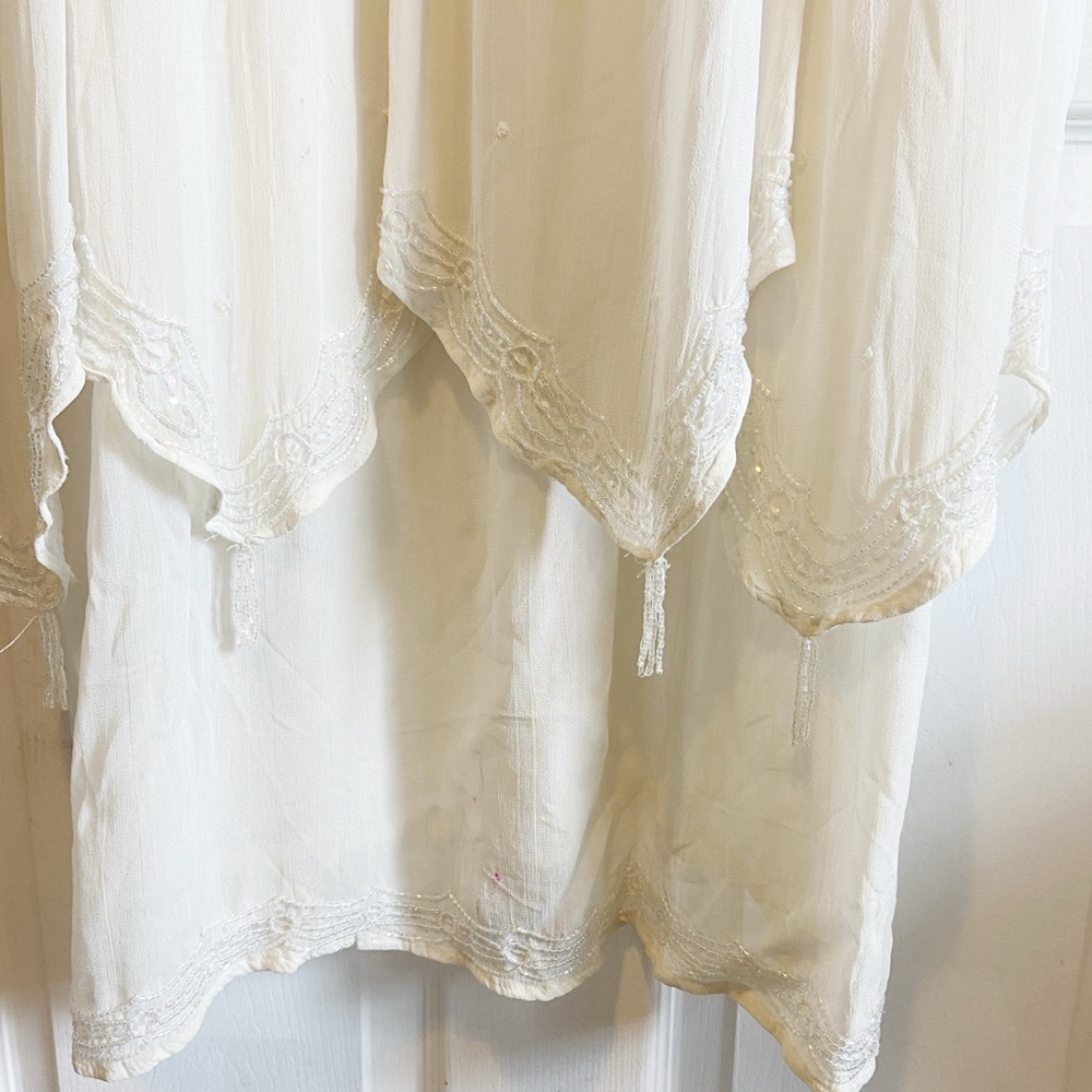Vintage Papillon Fairytale Beaded Layered Sheer Dress